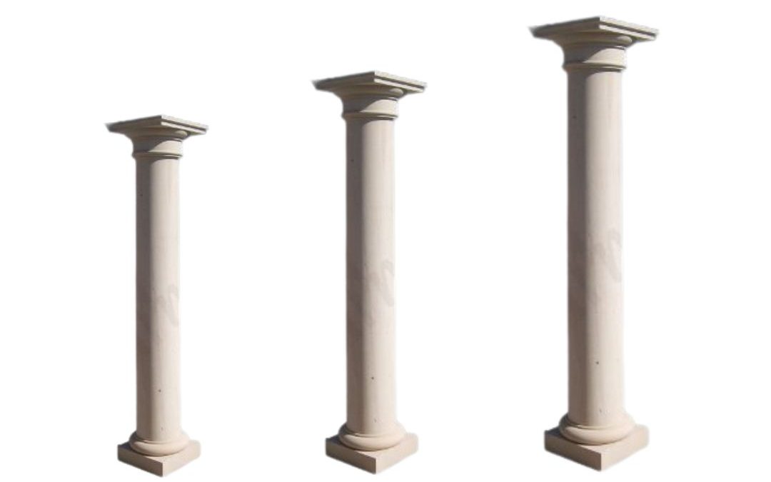 Columna maciza estilo toscano en piedra de Santanyí